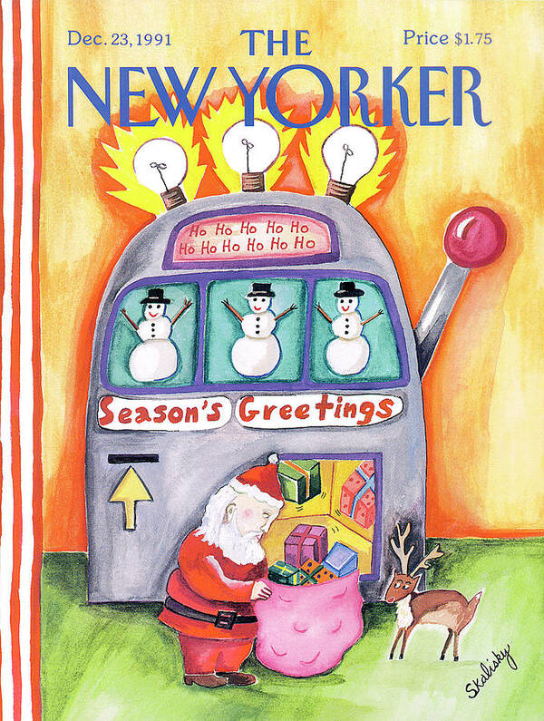 Holidays Poster featuring the painting New Yorker December 23rd, 1991 by Stephanie Skalisk