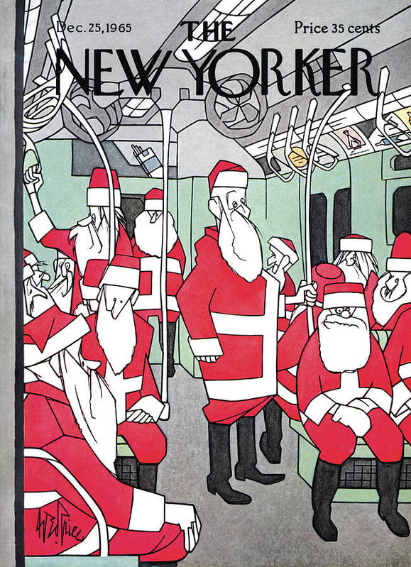 George Price Poster featuring the painting New Yorker December 25th, 1965 by George Price