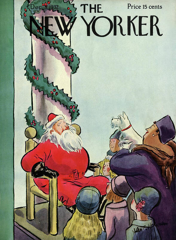 Christmas Poster featuring the painting New Yorker December 3rd, 1932 by Helen E Hokinson