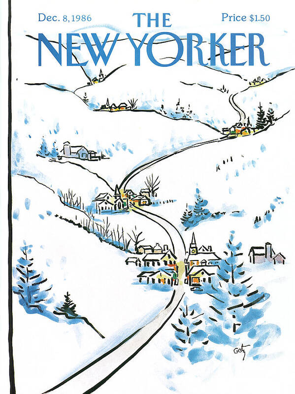 Weather Poster featuring the painting New Yorker December 8th, 1986 by Arthur Getz