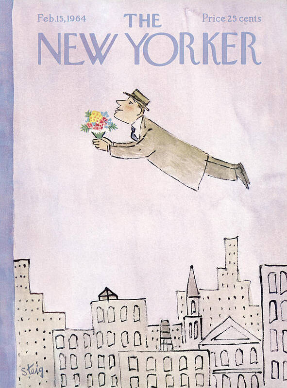 Holiday Poster featuring the painting New Yorker February 15th, 1964 by William Steig