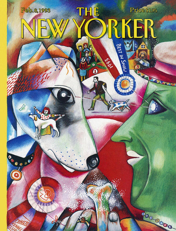 Dog Poster featuring the painting New Yorker February 8th, 1993 by Bob Knox