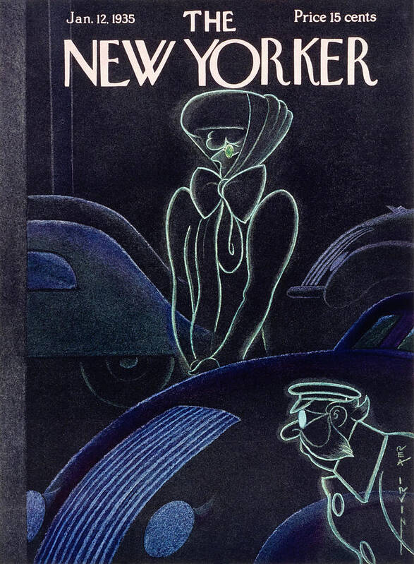 Auto Poster featuring the painting New Yorker January 12 1935 by Rea Irvin