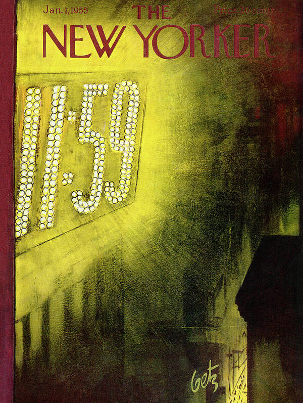 New Year Poster featuring the painting New Yorker January 1st, 1955 by Arthur Getz