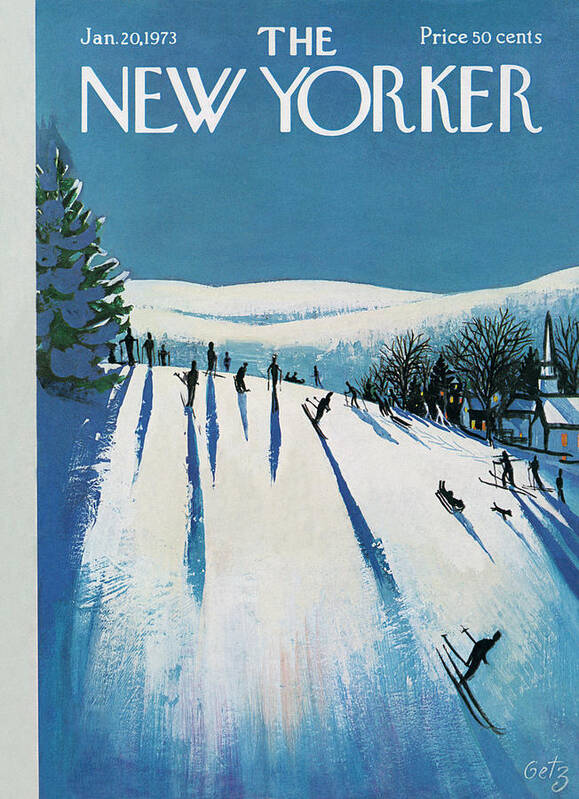Snow Poster featuring the painting New Yorker January 20th, 1973 by Arthur Getz