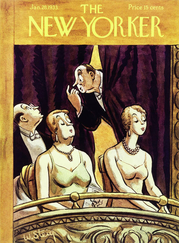Theater Poster featuring the painting New Yorker January 28 1933 by William Steig