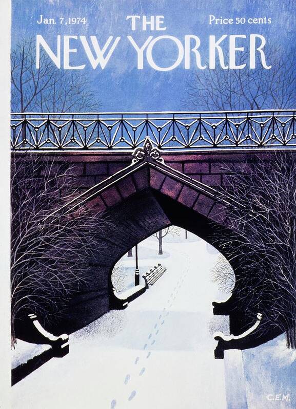 Illustration Poster featuring the painting New Yorker January 7th 1974 by Charles Martin