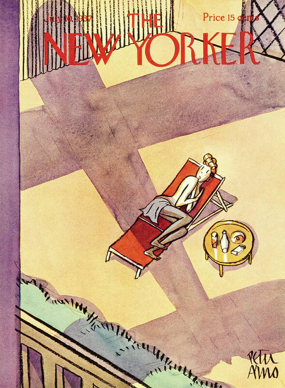 Rooftop Poster featuring the painting New Yorker July 10 1937 by Peter Arno