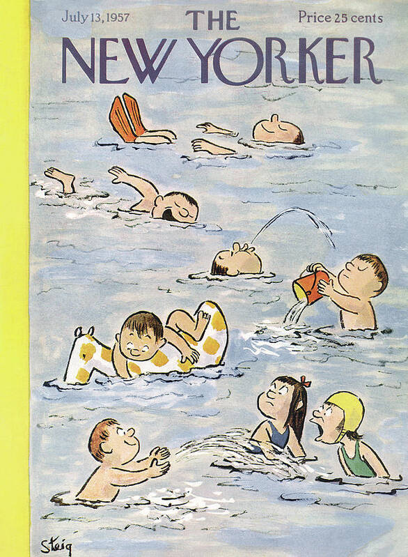 William Steig Wst Poster featuring the painting New Yorker July 13th, 1957 by William Steig