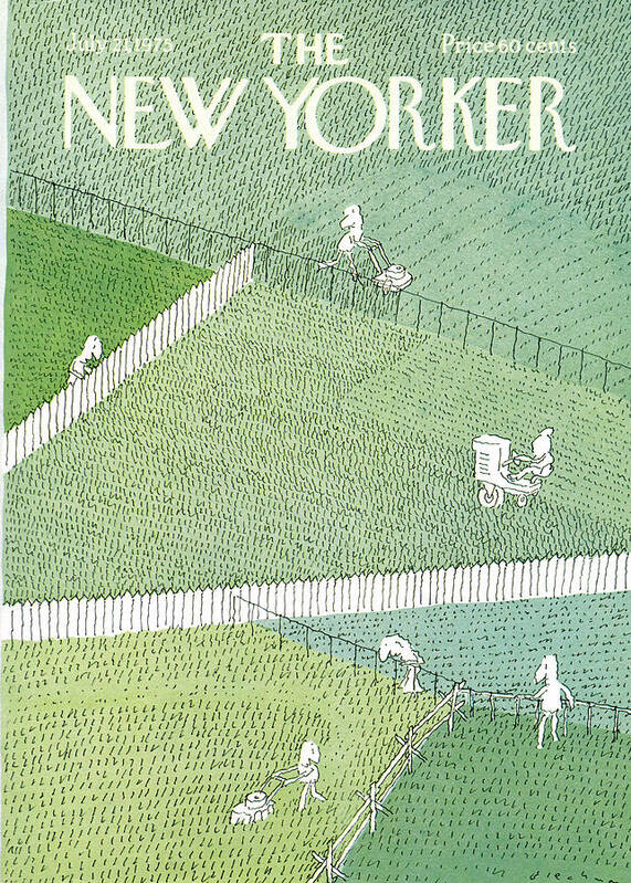 R.o. Blechman Rbl Poster featuring the painting New Yorker July 21st, 1975 by RO Blechman