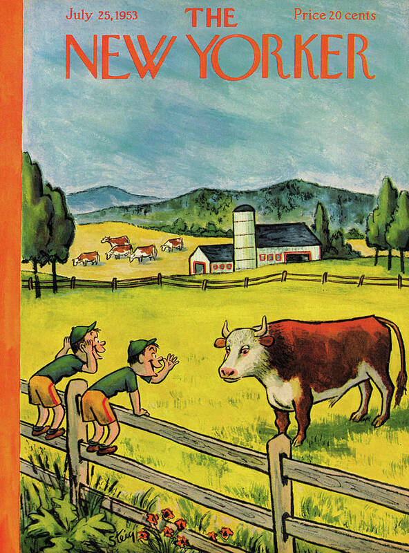 Farm Poster featuring the painting New Yorker July 25th, 1953 by William Steig