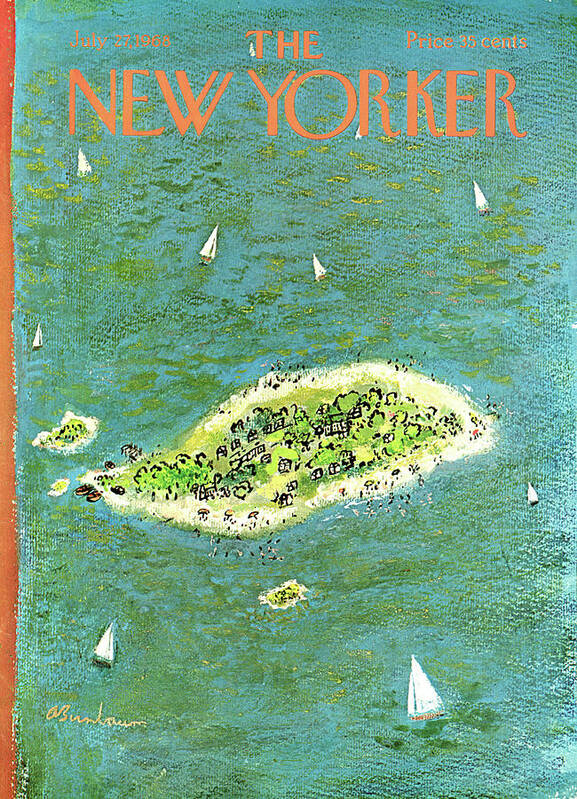 Abe Birnbaum Abi Poster featuring the painting New Yorker July 27th, 1968 by Abe Birnbaum