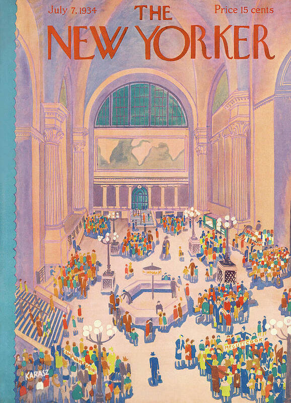 Station Poster featuring the painting New Yorker July 7th, 1934 by Ilonka Karasz