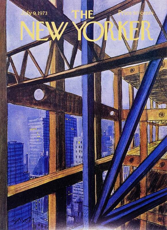 Illustration Poster featuring the painting New Yorker July 9th 1973 by Charles D Saxon