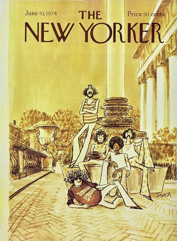 Illustration Poster featuring the painting New Yorker June 10th 1974 by Charles D Saxon