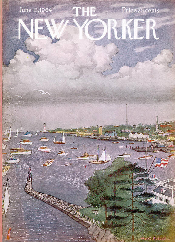 Albert Hubbell Ahu Poster featuring the painting New Yorker June 13th, 1964 by Albert Hubbell