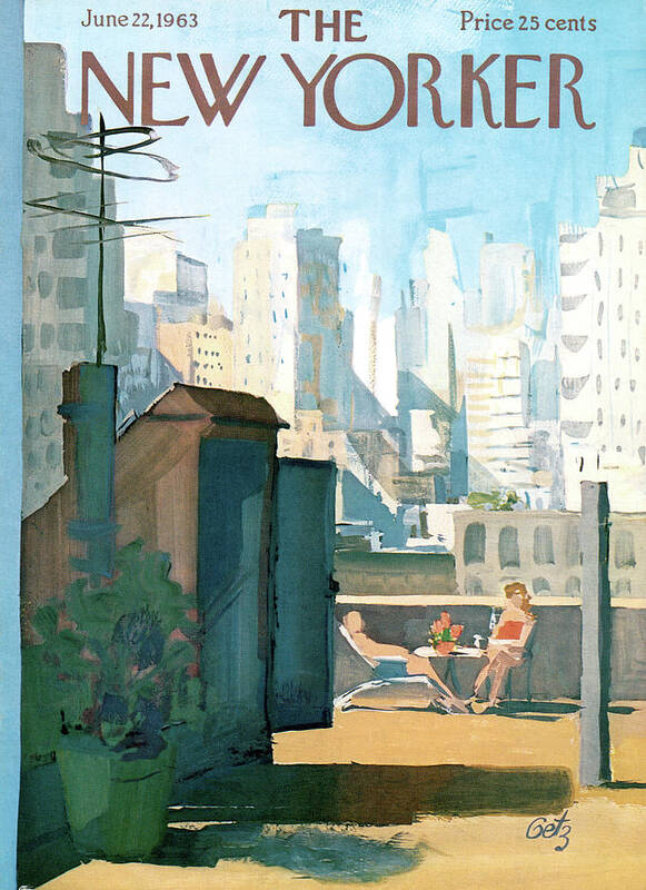  Poster featuring the painting New Yorker June 22nd, 1963 by Arthur Getz
