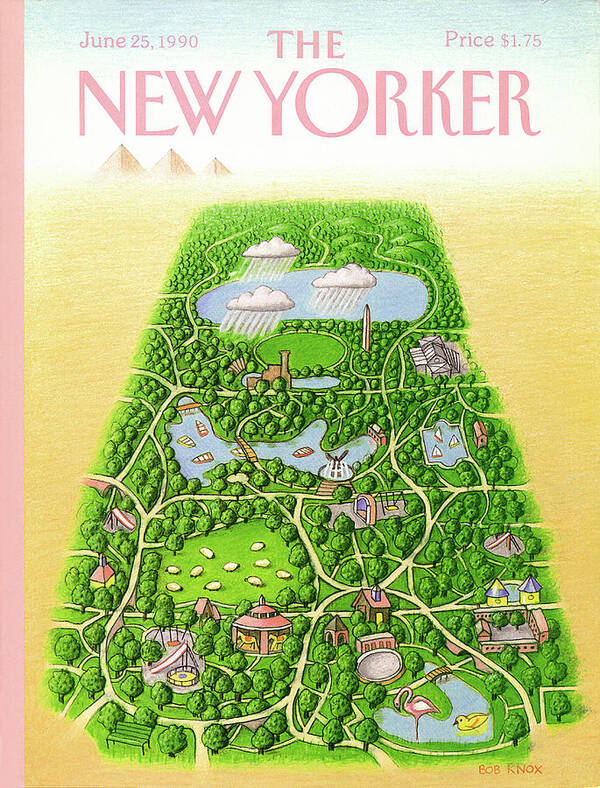 New York City Poster featuring the painting New Yorker June 25th, 1990 by Bob Knox