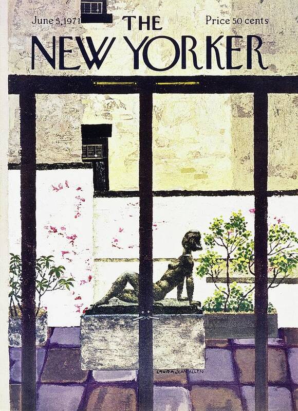 Illustration Poster featuring the painting New Yorker June 5th 1971 by Laura Jean Allen