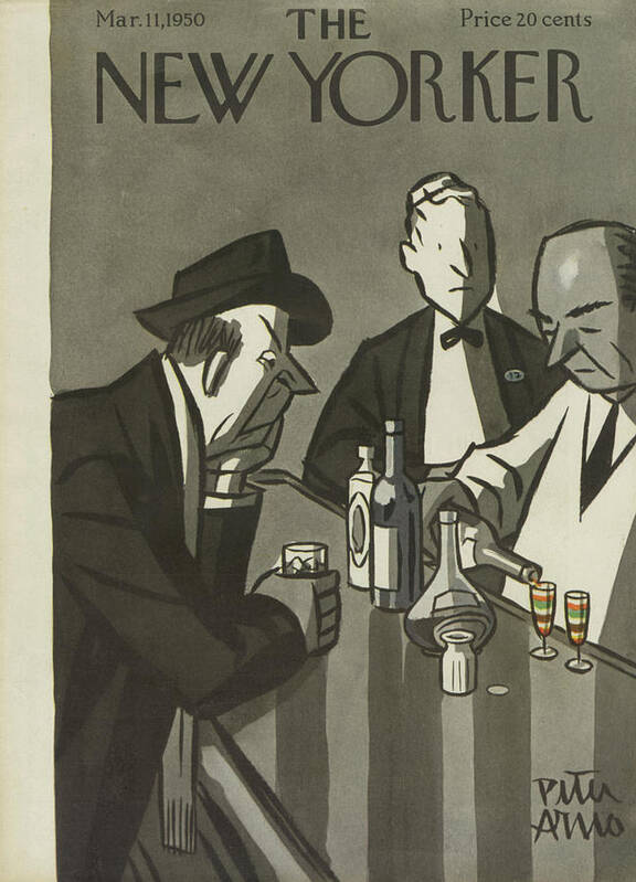 Drinking Poster featuring the painting New Yorker March 11th, 1950 by Peter Arno
