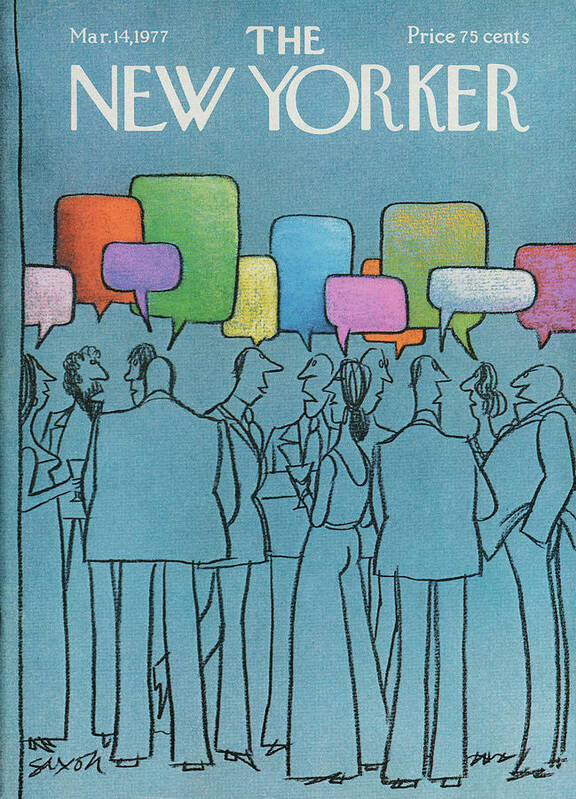 Party Poster featuring the painting New Yorker March 14th, 1977 by Charles Saxon