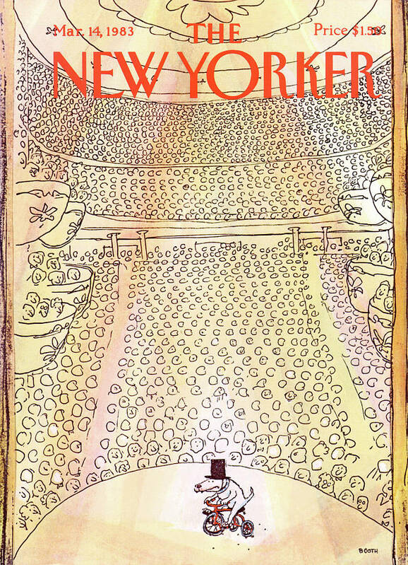 Entertainment Poster featuring the painting New Yorker March 14th, 1983 by George Booth