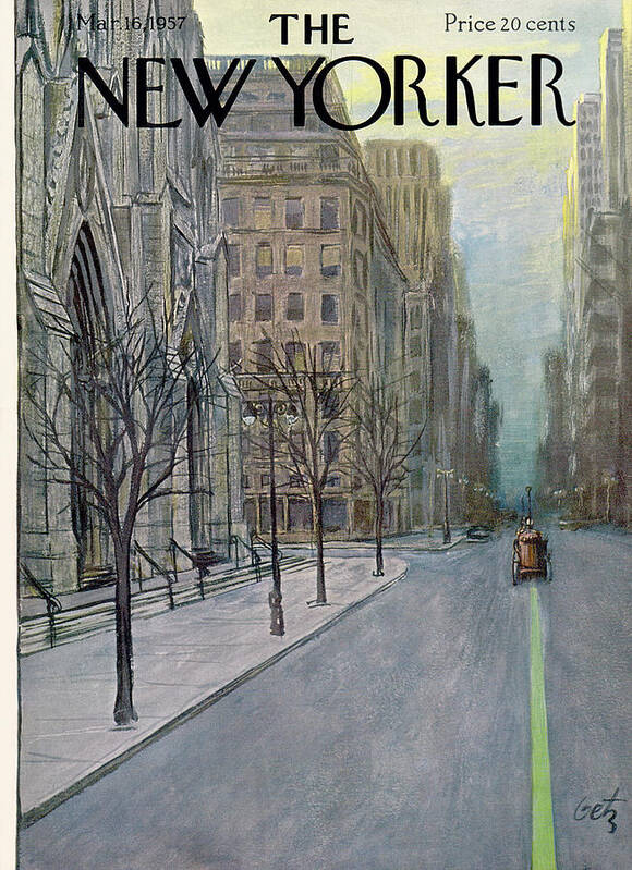 Urban Poster featuring the painting New Yorker March 16th, 1957 by Arthur Getz