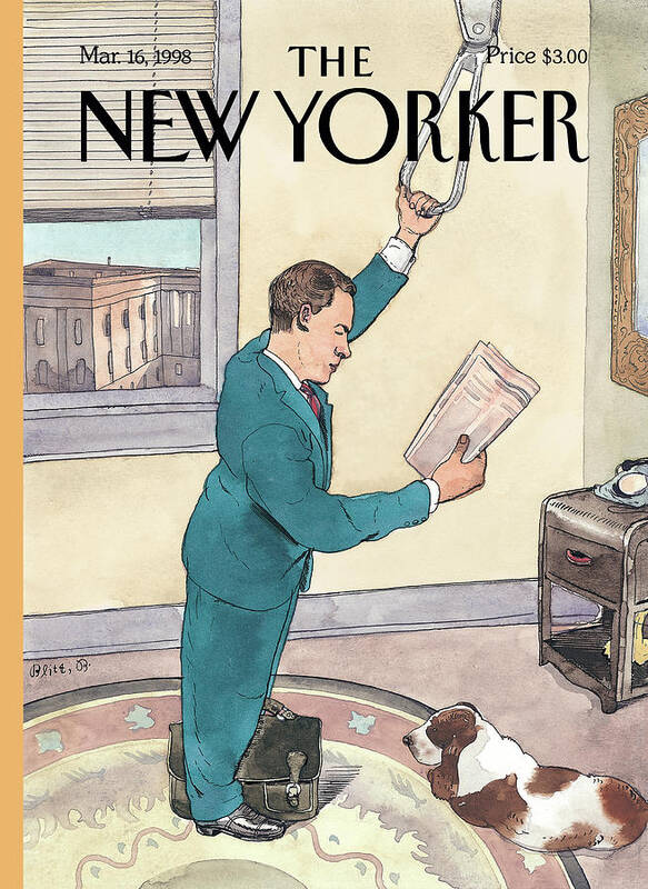 Commuter Poster featuring the painting New Yorker March 16th, 1998 by Barry Blitt