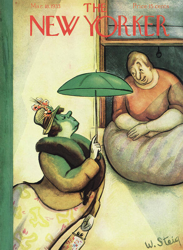 Umbrella Poster featuring the painting New Yorker March 18th, 1933 by William Steig