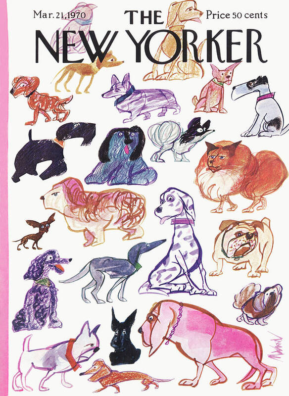 Animals Poster featuring the painting New Yorker March 21st, 1970 by Kenneth Mahood