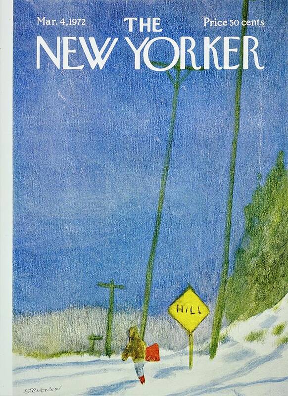 Illustration Poster featuring the painting New Yorker March 4th 1972 by James Stevenson