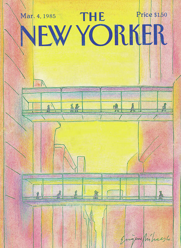 Manhattan Poster featuring the painting New Yorker March 4th, 1985 by Eugene Mihaesco