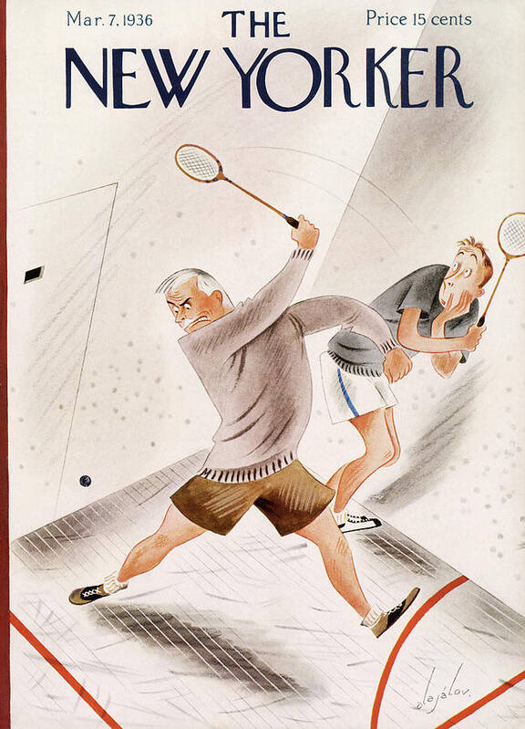 Racquet Ball Poster featuring the painting New Yorker March 7, 1936 by Constantin Alajalov
