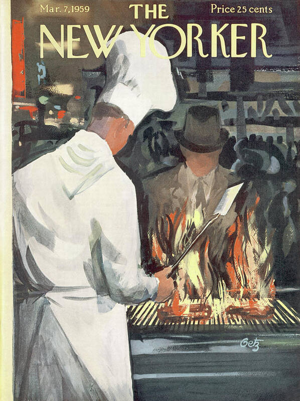 Food Poster featuring the painting New Yorker March 7th, 1959 by Arthur Getz