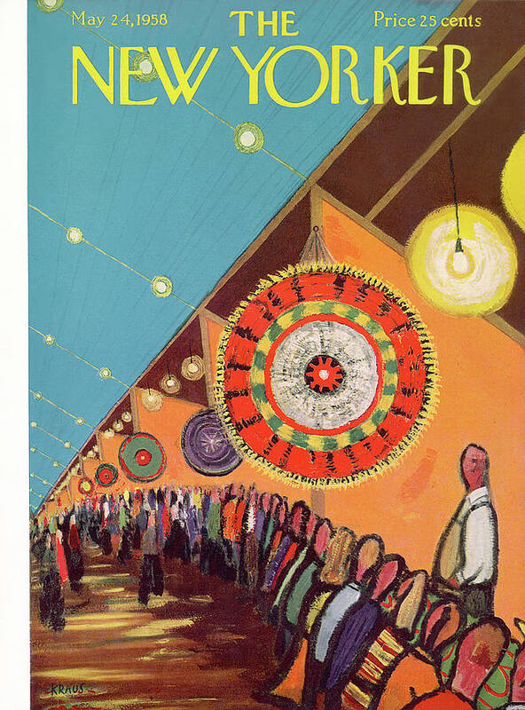 Robert Kraus Rkr Poster featuring the painting New Yorker May 24th, 1958 by Robert Kraus
