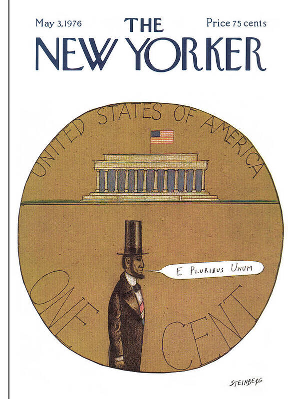 Saul Steinberg 50330 Steinbergattny Poster featuring the painting New Yorker May 3rd, 1976 by Saul Steinberg