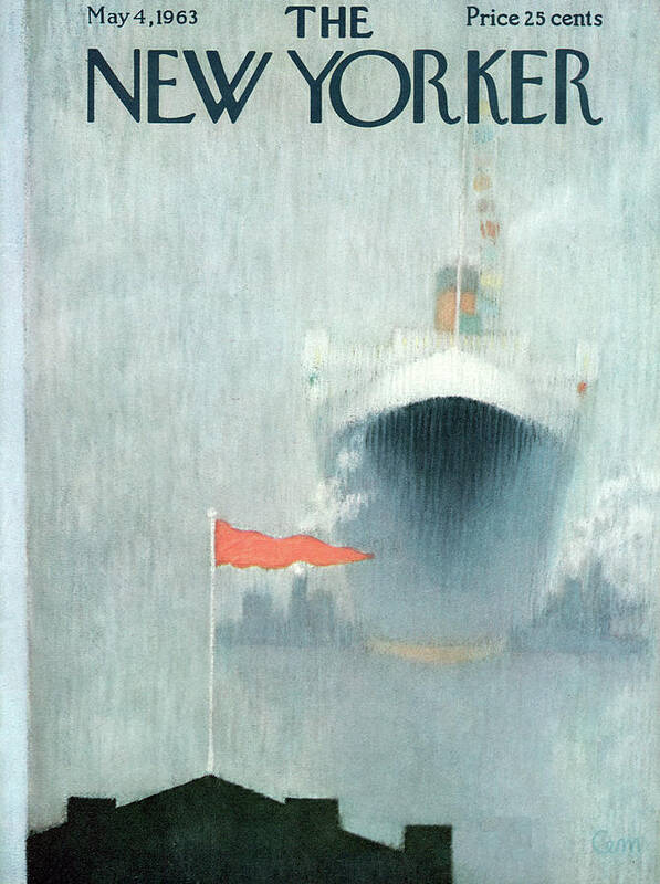 Ocean Liner Poster featuring the painting New Yorker May 4th, 1963 by Charles E Martin