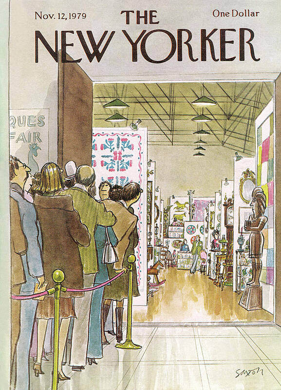 Waiting Poster featuring the painting New Yorker November 12th, 1979 by Charles Saxon