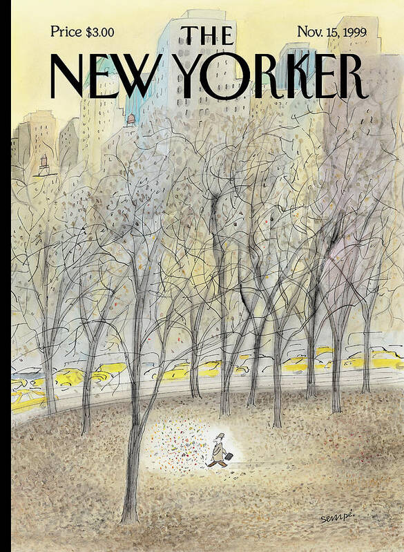 Fall Poster featuring the painting New Yorker November 15th, 1999 by Jean-Jacques Sempe