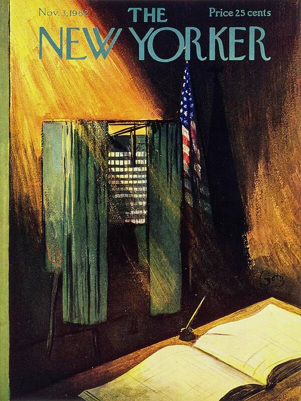 Illustration Poster featuring the painting New Yorker November 3rd 1962 by Arthur Getz