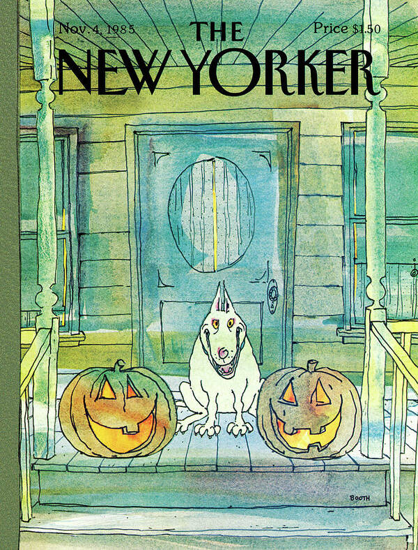 Dog Poster featuring the painting New Yorker November 4th, 1985 by George Booth