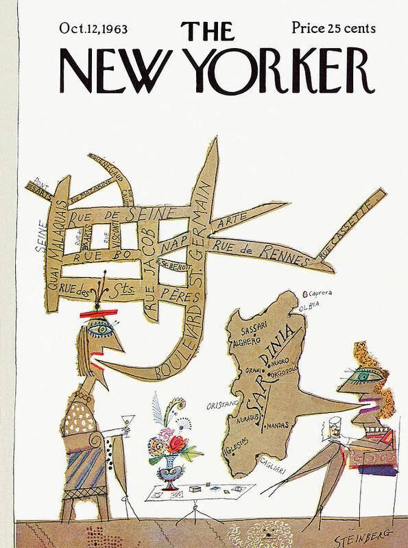 Saul Steinberg 49776 Steinbergattny Poster featuring the painting New Yorker October 12th, 1963 by Saul Steinberg
