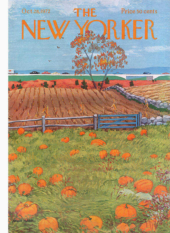 Albert Hubbell Ahu Poster featuring the painting New Yorker October 28th, 1972 by Albert Hubbell