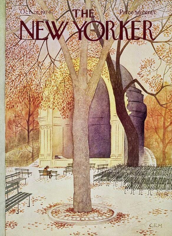 Illustration Poster featuring the painting New Yorker October 28th 1974 by Charles Martin