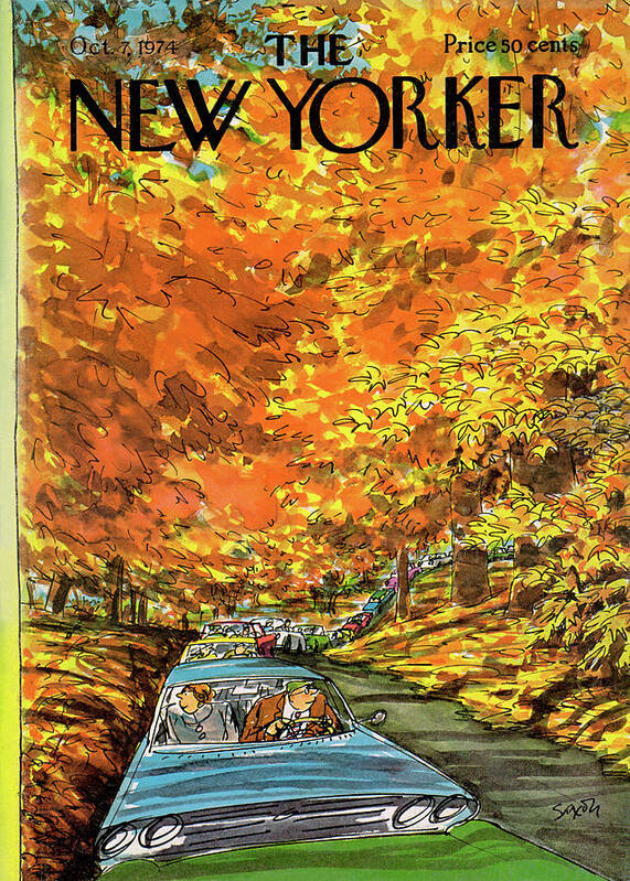 Autumn Poster featuring the painting New Yorker October 7th, 1974 by Charles Saxon