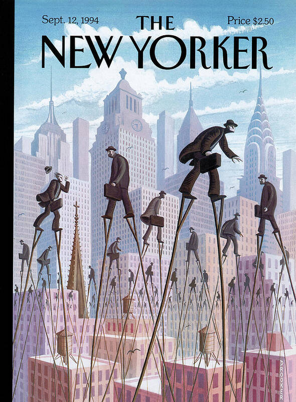 Life At The Top Poster featuring the painting New Yorker September 12th, 1994 by Eric Drooker