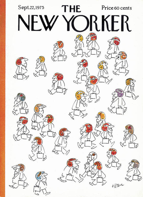 Football Season Poster featuring the painting New Yorker September 22nd, 1975 by Dean Vietor