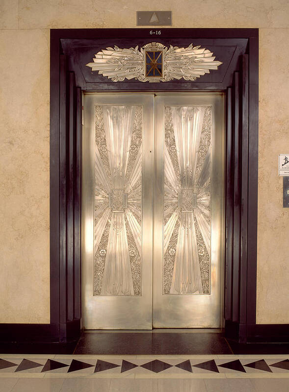 Photography Poster featuring the photograph Nickel Metalwork Art Deco Elevator by Panoramic Images