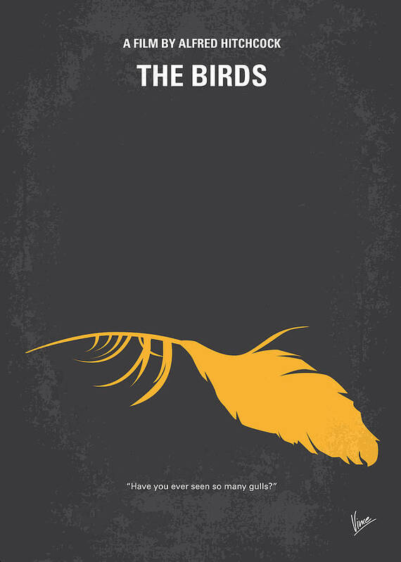 The Birds Poster featuring the digital art No110 My Birds movie poster by Chungkong Art