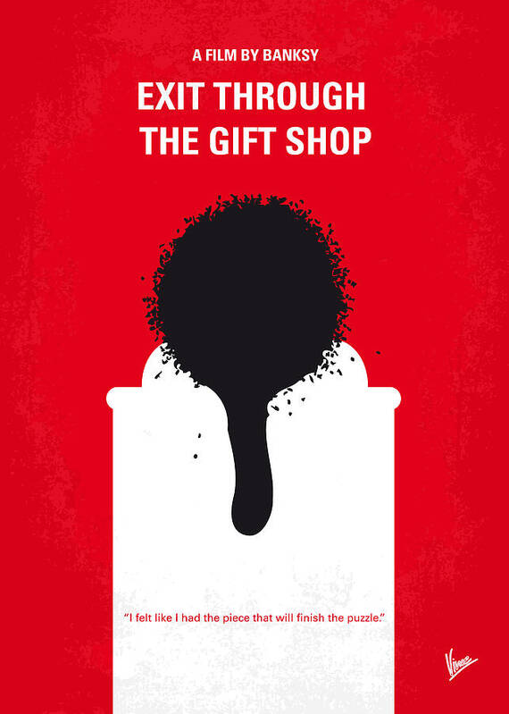 Exit Through The Gift Shop Poster featuring the digital art No130 My Exit Through the Gift Shop minimal movie poster by Chungkong Art